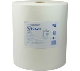 Нетканый протирочный материал Puretech W60 60гр/м2, 1 слой, белый, 38x42 см, 750 л/рулон W60420 