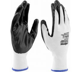Полиэфирные перчатки СИБРТЕХ с черным нитрильным покрытием, размер 9, 13 класс вязки 678635 