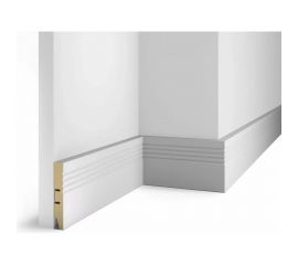 Плинтус COSCA DECOR AP08 под покраску, белый, 100x16x2400 мм, МДФ, с пазом СПБ098311 