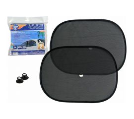 Солнцезащитная шторка Nova Bright на присосках для боковых стекол, черная, 44x36см, 2 шт. 05268 