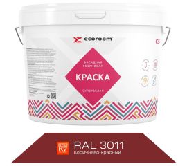 Фасадная резиновая краска ECOROOM RAL 3011 коричнево-красный, 2.4 кг Е-Кр -3582/3011 