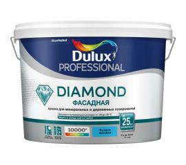 Фасадная краска DULUX DIAMOND для минеральных и деревянных поверхностей, матовая, база BW, 9 л 5770494 