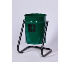 Урна уличная металлическая ПРОФМЕТСТИЛЬ зеленая, с креплением в асфальт 629 