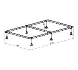 Каркас для литьевого поддона Aquanet 0.3 1180х800 00267177 