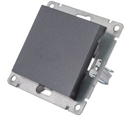 Одноклавишный выключатель UNIVersal серия афина, с/у, 10а, 220в, графит еврослот A0021-Gr 