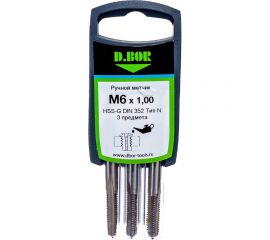 Ручной метчик D.BOR HSS-G DIN 352 тип N, 3 пр., M6x1.00 9G10M06-1002D 