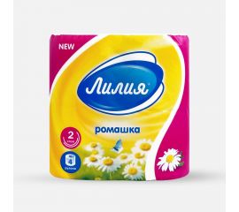 Туалетная бумага Лилия Ромашка 2слоя 4рулона 5628 