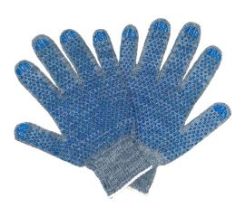 Трикотажные перчатки с ПВХ ПРОМПЕРЧАТКИ 4 нити, 10 класс, серые, 10 пар ПП-25400/10 