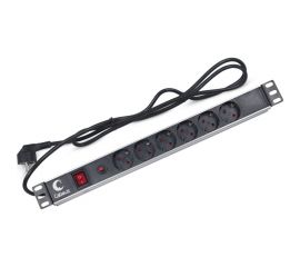 Блок евророзеток Cabeus горизонтальный, 6 розеток, фильтр, 16 A PDU-6P-F-2EU 
