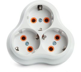 Сетевой 3-местный разветвитель STEKKER с заземлением adp16-23-21, 250v, 16a, abs пластик, белый, 49165 