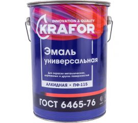 Эмаль KRAFOR ПФ-115 зеленая 6 кг 4 26016 