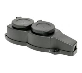 Двухместная розетка с защитными крышками EKF каучуковая, 230В, 2P+PE, 16A, IP44 RPS-018-16-230-44 