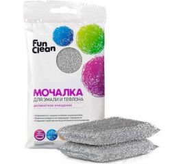 Мочалка для эмали и тефлона Fun Clean в фольгированной оплетке, 2 шт. 6403 