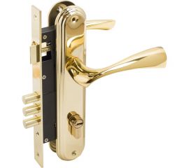 Врезной замок БУЛАТ ЗВ4-3.03.05 НОМОС (золото; 5 перфоключей; с ручками) 13562 