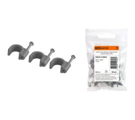 Круглая пластиковая скоба TDM 12 мм, серая, 50 шт. SQ0514-0064 