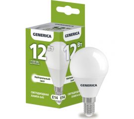 Светодиодная лампа GENERICA G45 шар 12Вт 230В 4000К E14 LL-G45-12-230-40-E14-G 