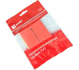 Термоусаживаемая трубка EKF ТУТ 50/25 набор: 7 цветов по 3шт. 100мм. PROxima tut-n-50 