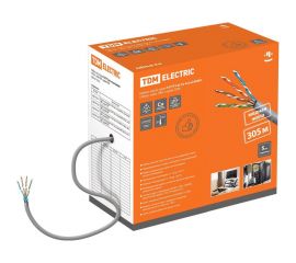 Кабель витая пара TDM F/UTP Cat 5e 4х2х24AWG 305м solid, ПВХ, серый SQ0107-0102 