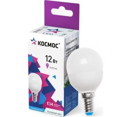 Светодиодная лампа КОСМОС LED 12Вт Шар 220В E14 6500К LkeLED12wGL45E1465 
