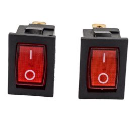 Клавиша Nord-Yada 12V 15А Mini красная с подсветкой (3контакта) ON-OFF (2шт в упаковке) 905441 