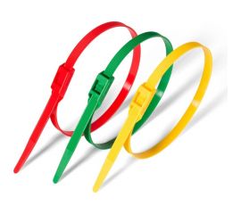 Разъемные стяжки с горизонтальным замком FORTISFLEX КСГ 8х400 желтые 74248 