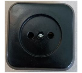 Розетка ООО Ливны-Электро РА 10-007 квадратная с донышком, черная РА 1725 