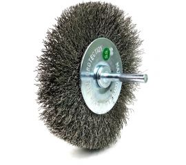 Щетка для дрели дисковая 100x20 мм, с хв-м 6 мм, гофрированная нержавеющая сталь 0.30 мм 13-186 EuroBrush EB-D100SS1 