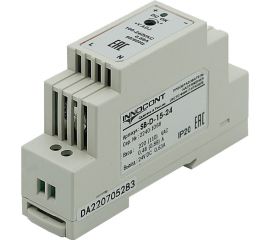 Блок питания INNOCONT -10 +50С, IP20, вход: 220VAC, 0.48А, выход: 15W, 24VDC, 0.63A, типы защиты: КЗ, перегрузка, перенапряжение SB-D-15-24 