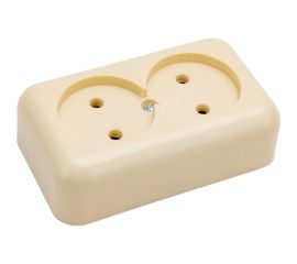 Розетка ООО Ливны-Электро РА 10-009 2-х местная, слоновая кость РА 1931 