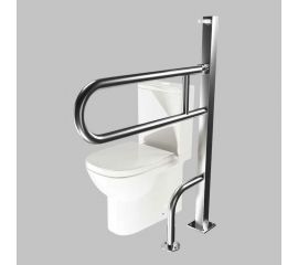 Поручень для унитаза Доминант откидной с креплением в пол (AISI 304 ) D-M1/03 