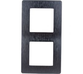Рамка для розеток и выключателей ЭРА Серия 12 12510212 на 2 поста, Сатин, графит Б0052515 