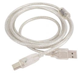 Кабель Cablexpert USB 2.0 Pro AM/BM 2м, экран прозрачный CCF-USB2-AMBM-TR-2M 
