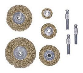 Набор щеток для дрели А9001, 5 штук, 25-75 мм, 3 державки, латунированные CNIC 39219 