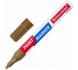 Лаковый маркер-краска BRAUBERG EXTRA paint marker 4 мм, золотой, улучшенная нитро-основа, 151981 