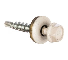 Кровельный саморез Tech-Krep КР сверло 4,8х28 RAL-9003 ярко-белый 60 шт, коробка с окном 124643 