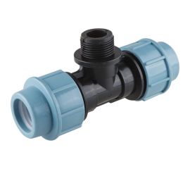 Тройник ПНД компрессионный с наружной резьбой (25 ммx1/2") AV Engineering AVE1092512 