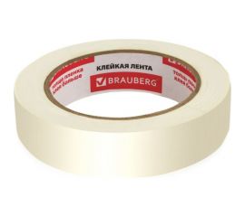 Малярная клейкая лента BRAUBERG 25 мм х 50 м крепированная, профессиональная, реальная длина 228086 