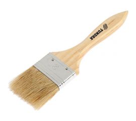 Плоская кисть ТУНДРА смешанная щетина, деревянная ручка, 2.5"", 63 мм 1818232 