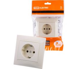 Розетка TDM 2П+З 16А 250В слоновая кость Лама SQ1815-0123 