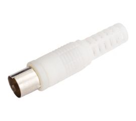 Антенный TV штекер TDM пластиковый без пайки белый SQ1809-0008 