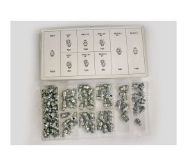 Набор пресс-масленок Nova Bright 9 видов: прямые, угловые 45 градусов, 90 градусов; 110 шт., 6030 34221 