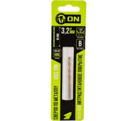 Сверло по металлу HSS TIN 3.2x65 мм, нитридтитановое покрытие On 14-21-032 