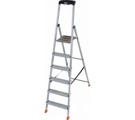 Свободностоящая стремянка Krause MONTO SAFETY 2К заглушки, 6 ступеней 128966 