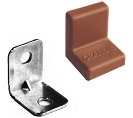 Крепежный стальной уголок Локри 20x20 мм, орех, 4 шт. 7/100 