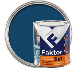 Грунт-эмаль ЯРОСЛАВСКИЕ КРАСКИ FAKTOR на ржавчину 3 в 1, синяя, банка 0.8 кг 215149 