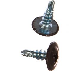 Прессшайба Качественный КРЕПЕЖ 4.2х13 мм, коричневая RAL 8017, сверло, 450 шт 0300299 КЧ 