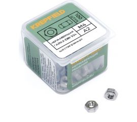 Гайка KREPFIELD нержавеющая, М4, DIN 934, А2, шестигранная, 100 шт. 934А2ГАЙКАМ4-100 