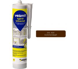 Гибридный герметик Vetonit Hybrid universal коричневый, 280 мл 1024680  