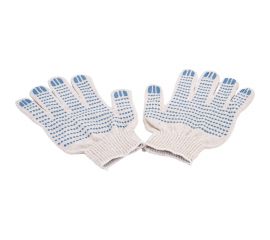 Трикотажные легкие перчатки Gigant с покрытием ПВХ-точка, 10 класс, белые GGC-9 