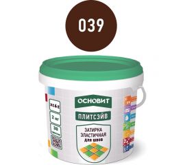 Эластичная цементная затирка для заполнения и защиты межплиточных швов шириной 1-10 мм Основит ПЛИТСЭЙВ XC6 E венге 039, 2 кг 87135 